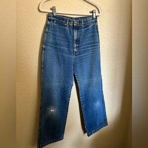 Vintage Britannia Wide Leg Sailor‎ Jeans Sz 4 Distressed High Rise